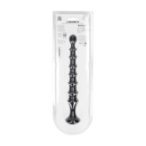Ribbed Silicone Flared Anal Probe - Black