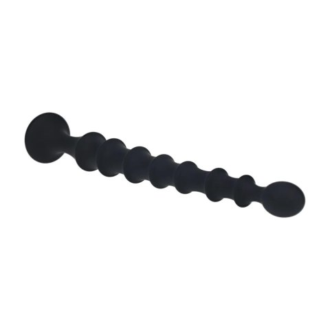 Ribbed Silicone Flared Anal Probe - Black