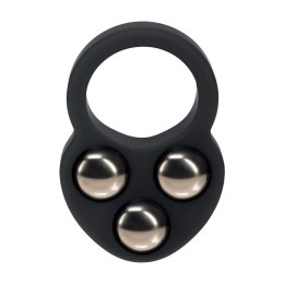 Liquid Silicone Triple Weighted Ball Cockring - Black