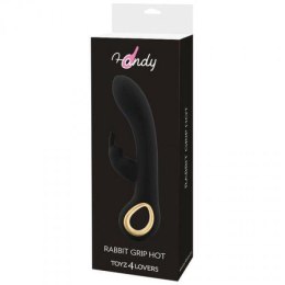 Wibrator Rabbit Handy Grip Hot Czarny Silikon 10 Trybów Wibracji