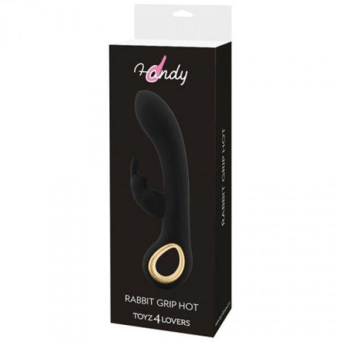 Wibrator Rabbit Handy Grip Hot Czarny Silikon 10 Trybów Wibracji