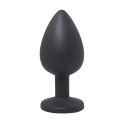 Black large butt plug with white crystal