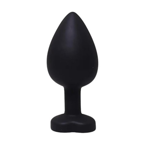 Black small heart-shaped butt plug with white crystal