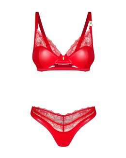 Komplet bielizny Obsessive Aliosa czerwony S/M