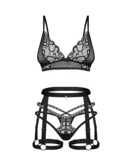 Komplet bielizny z uprzężą Blomentis Obsessive czarny M/L