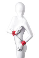 Anonymo handcuffs, PU leather, red, 27 cm