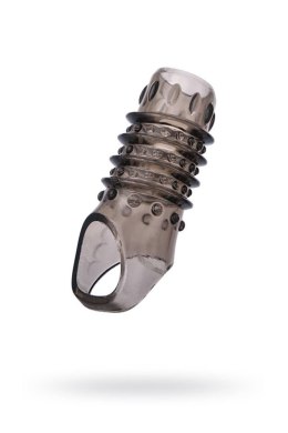 ToyFa XLover, Penis sleeve, for enlargement, TPE, transparent black, 10,5 cm