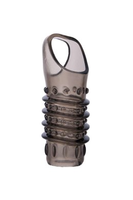 ToyFa XLover, Penis sleeve, for enlargement, TPE, transparent black, 10,5 cm