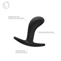 Korek Analny Bootie S Czarny 100% Silikon Komfortowy 7,5cm