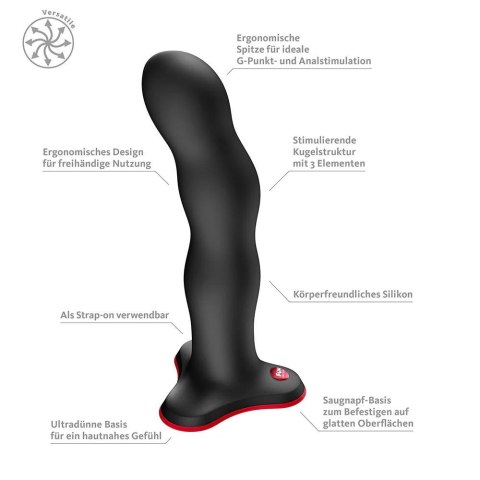 Dildo Fun Factory Bouncer Czarny Silikon Medyczny Przyssawka Strap-On