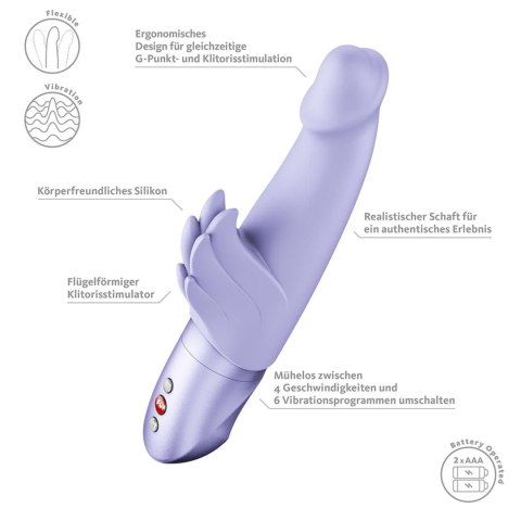 Wibrator Wicked Angel Purple Silikonowy 20cm 10 Trybów IPX7