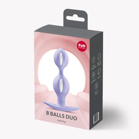 Korek Analny B Balls Duo Purple Silikon 13 cm Wodoodporny IPX7