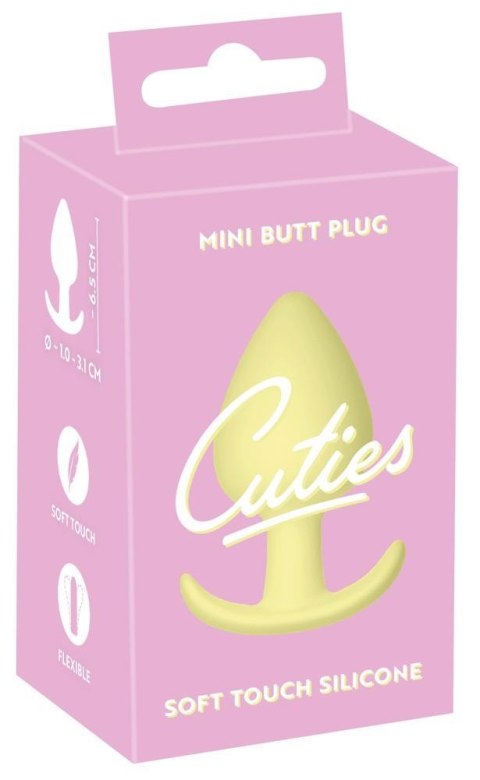 Korek analny Cuties żółty silikonowy 6,5 cm