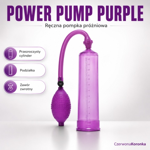 Pompka do penisa ToyJoy Power Pump Purple ręczna 23 cm 5,5 cm