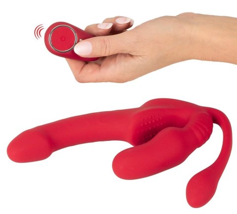 Wibrator strap on potrójny You2Toys USB 23 cm