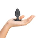 Smooth Silicone Anal Plug - Large - 3.5" / 8,9 cm - Gunmetal