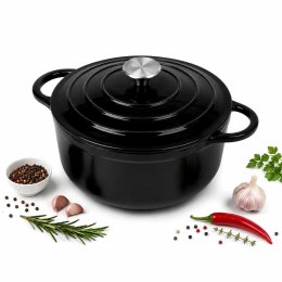 EMALIOWANY GARNEK ŻELIWNY 24cm 4,2L CZARNY 7758