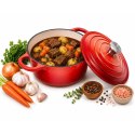 EMALIOWANY GARNEK ŻELIWNY 26cm 4,8L CZERWONY 7709