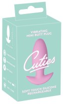Korek analny wibrujący Cuties silikonowy różowy USB 8 cm
