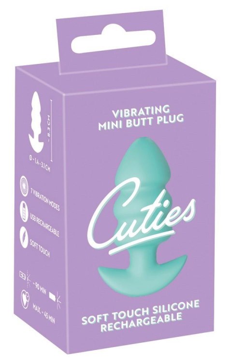 Mini korek analny wibrujący Cuties zielony USB