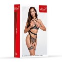 Bra ,garter set ,thong and leg ring 110906 black 3XL