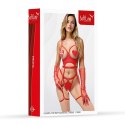 Gloves, top with garters, thong 110901 red L