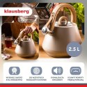 CZAJNIK STALOWY Z GWIZDKIEM 2,5L KLAUSBERG KB-7950 BEŻOWY