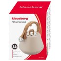 CZAJNIK STALOWY Z GWIZDKIEM 2,5L KLAUSBERG KB-7950 BEŻOWY
