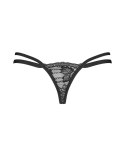 Stringi otwarte Obsessive Nutris czarne M/L koronka
