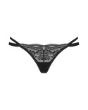 Stringi otwarte Obsessive Nutris czarne M/L koronka