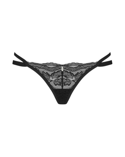 Stringi otwarte Obsessive Nutris czarne M/L koronka