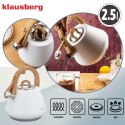 CZAJNIK STALOWY Z GWIZDKIEM 2,5L KLAUSBERG KB-9061 BIAŁY