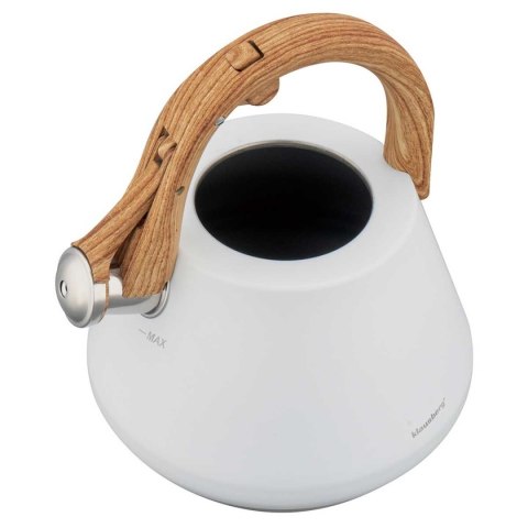 CZAJNIK STALOWY Z GWIZDKIEM 2,5L KLAUSBERG KB-9061 BIAŁY