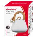 CZAJNIK STALOWY Z GWIZDKIEM 2,5L KLAUSBERG KB-9061 BIAŁY