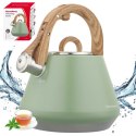 CZAJNIK STALOWY Z GWIZDKIEM 2,5L KLAUSBERG KB-9062 PISTACJOWY