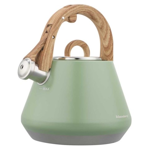 CZAJNIK STALOWY Z GWIZDKIEM 2,5L KLAUSBERG KB-9062 PISTACJOWY