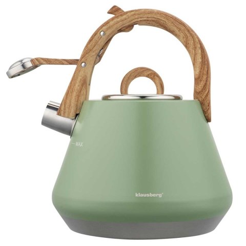 CZAJNIK STALOWY Z GWIZDKIEM 2,5L KLAUSBERG KB-9062 PISTACJOWY