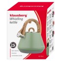 CZAJNIK STALOWY Z GWIZDKIEM 2,5L KLAUSBERG KB-9062 PISTACJOWY