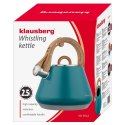 CZAJNIK STALOWY Z GWIZDKIEM 2,5L KLAUSBERG KB-9063 TURKUSOWY