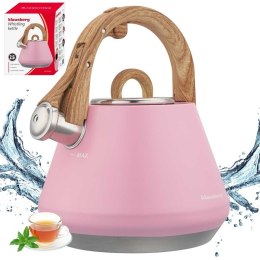 CZAJNIK STALOWY Z GWIZDKIEM 2,5L KLAUSBERG KB-9064 RÓŻOWY
