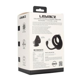 Dual Motor Silicone Cockring with Prostate Stimulator - Black