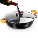 GARNEK GRANITOWY PŁASKI PATELNIA 4,7L 32cm Z POKRYWĄ Z AROMATYZEREM TERRUNA 199109