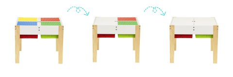 Drewniany zestaw mebli dziecięcych Ecotoys stolik 2 krzesła