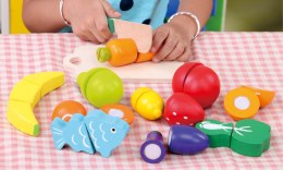 Drewniane Jedzenie Do Krojenia Ecotoys 13 Elementów Owoce Warzywa Zestaw