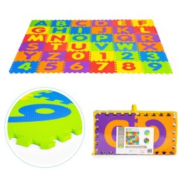 Mata Piankowa EVA Ecotoys Duża 178x178 cm 36 Elementów Litery Cyfry