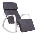 Fotel bujany ModernHome z regulowanym podnóżkiem biały stelaż