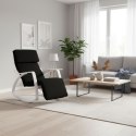 Fotel bujany ModernHome z regulowanym podnóżkiem biało czarny