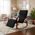 Fotel bujany ModernHome z regulowanym podnóżkiem szary