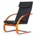 Fotel fiński bujany ModernHome czarny walnut 120 kg