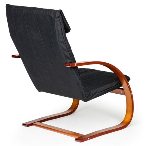 Fotel fiński bujany ModernHome czarny walnut 120 kg